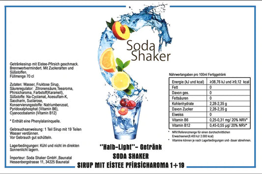 Eistee Pfirsich Sirup in Flasche 0,7 Liter