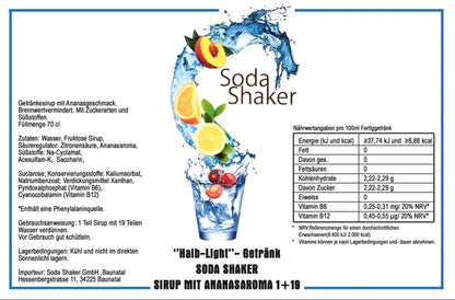 Ananas Sirup in Flasche 0,7 Liter